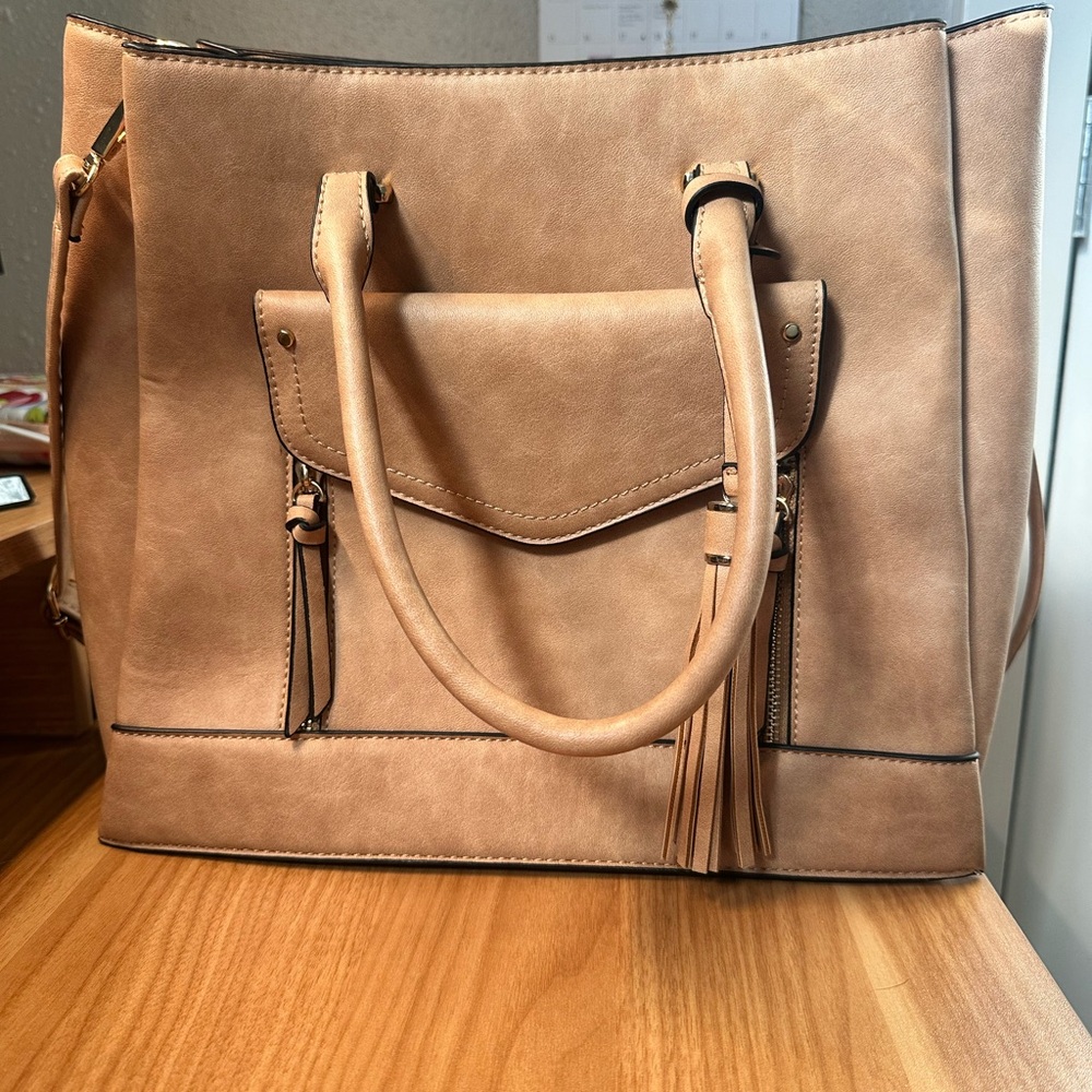 Rebecca Minkoff Tan Vegan Leather Handbag Tote / Work Bag
